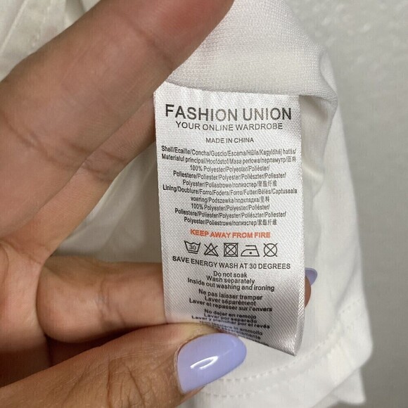 ASOS Fashion Union Wrap Dress White Pink Floral Polka Dot NWT Sz US 8 UK 12 - Picture 9 of 16